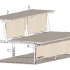 Tribune murale relevable – module standard 1m50 – 2 rangs