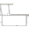 Tribune murale relevable – module standard 1m50 – 2 rangs