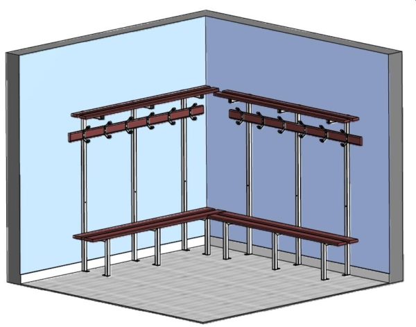 Banc mural sapin support ral specifique