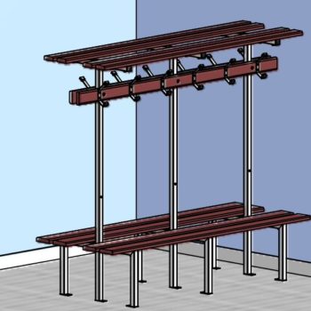 Banc central double exotique support galvanise + ral specifique