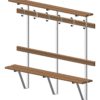 Banc mural complet sapin support galvanise + ral blanc