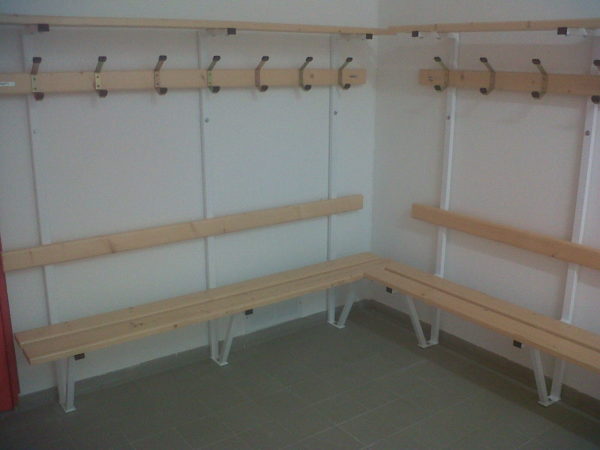 Complete wall bench-fir-galva+white support - Image 2