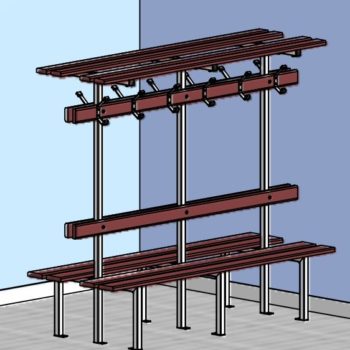 Banc central complet double exotique support galvanise