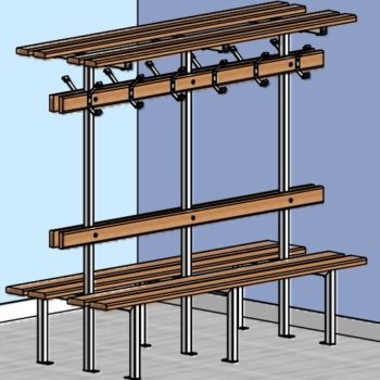 Banc central complet double sapin support galvanise + ral specifique