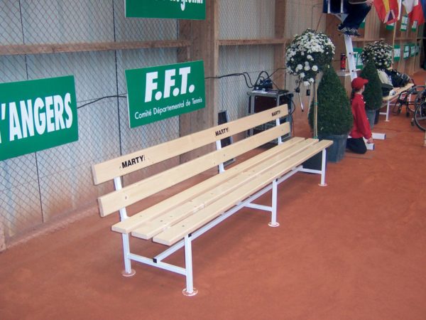 Banc joueur tennis simple galvanise