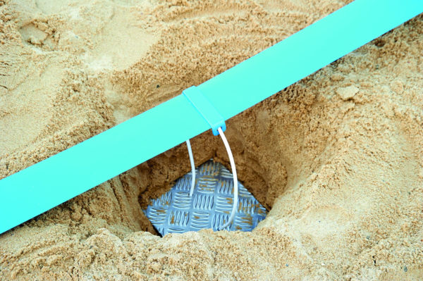 Bandes de délimitation Beach-volley avec ancrages à enfouir