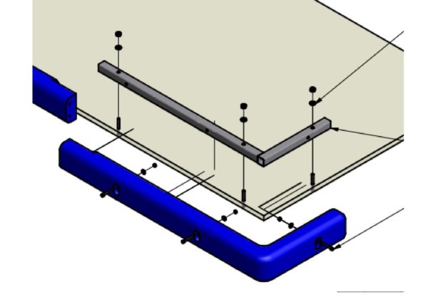 Cadre support protection bas de panneau b3167