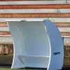 ABRI DE TOUCHE MONOBLOC ALUMINIUM POUDRE BLANC – HT 1M80 – LONG 3M50