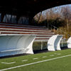 ABRI DE TOUCHE MONOBLOC ALUMINIUM POUDRE BLANC – HT 1M80 – LONG 3M50