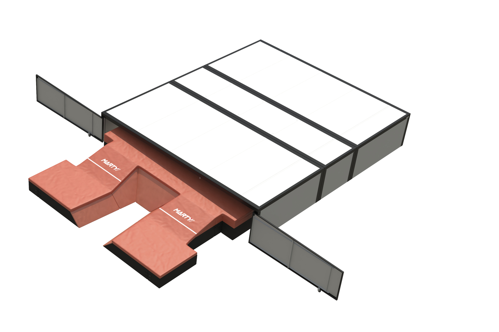 Abri sautoir perche 3 parties roues pivotantes pour flexy 3 & 4