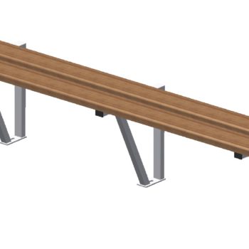 Banc mural exotique support galvanise + ral blanc