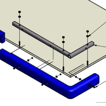 Cadre support protection bas de panneau b3167