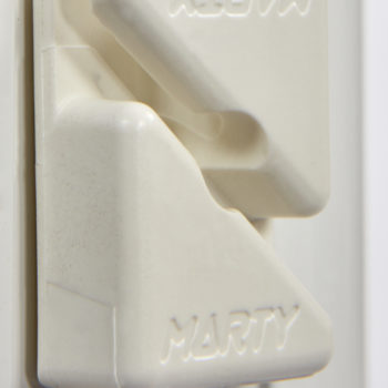 Attache filet PVC blanc pour but aluminium