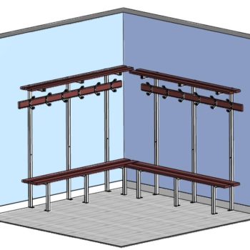 Banc mural sapin support ral specifique