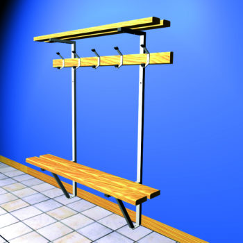 Banc mural sapin support ral blanc